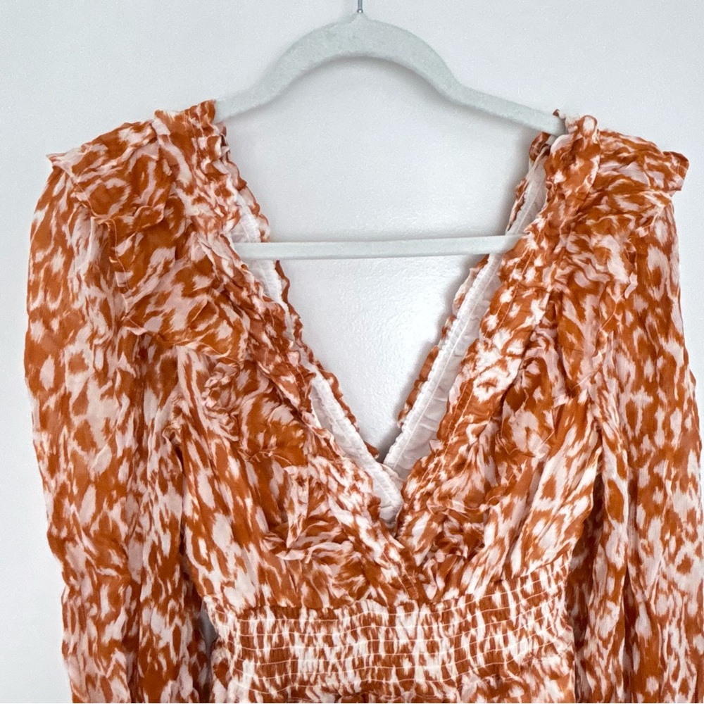 NWT Anthropologie The Odetta Ruffled VNeck Maxi Dress Boho Floral Long Sleeve XS - Picture 8 of 14